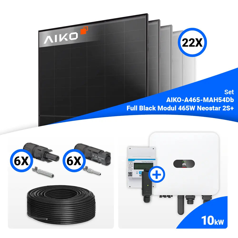 PV Komplettset 10 kWp – 22x AIKO 465W & Huawei MAP0 mit