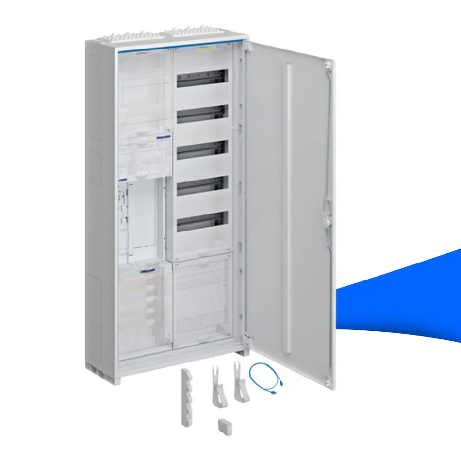 Hager ZB32ET215W1 Komplettschrank univers Z mit 1 Zählerplatz, ZP BKE-I und APZ-Bereich, 2-feldriges Aufputzgehäuse mit Tür, Schutzart IP44, inklusive Zubehör für Montage und Verdrahtung – erhältlich bei sh24.
