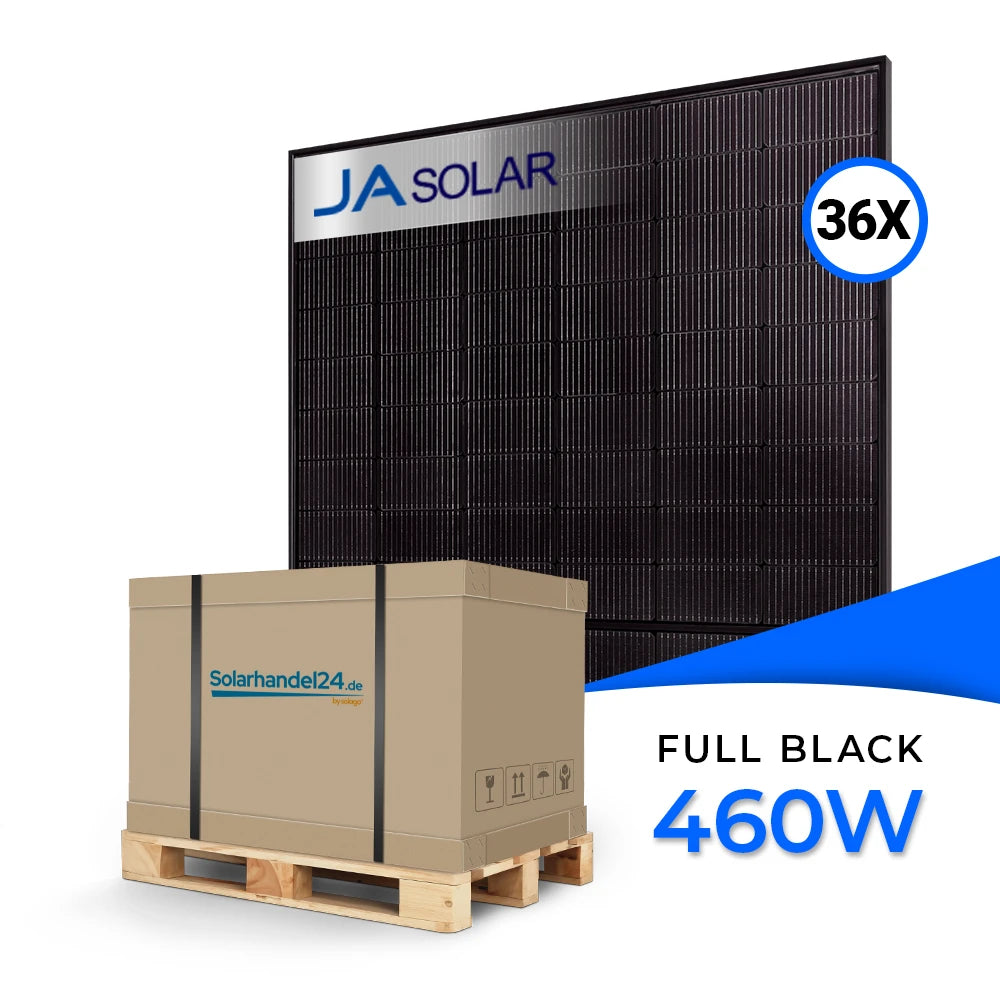 JA Solar 460W Full Black Glas-Glas Solarmodule 36er Palette JAM54D41-460/LB