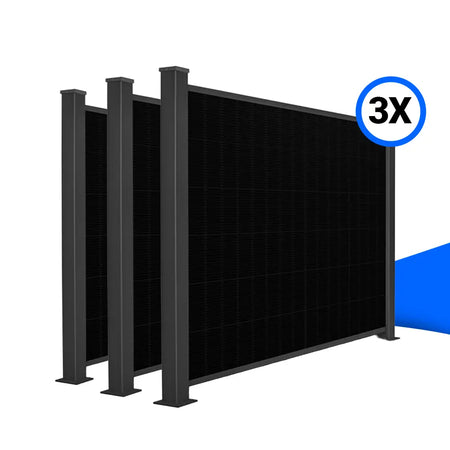 Solarzaun-Montageset für 3 Module Quermontage Mauerwerksaufsatz
