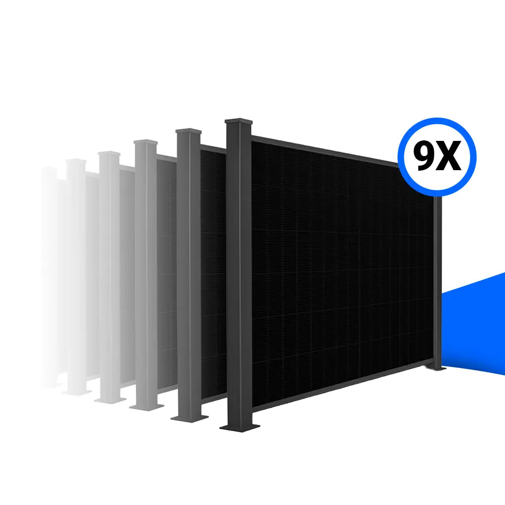 Solarzaun-Montageset für 9 Module Quermontage Mauerwerksaufsatz