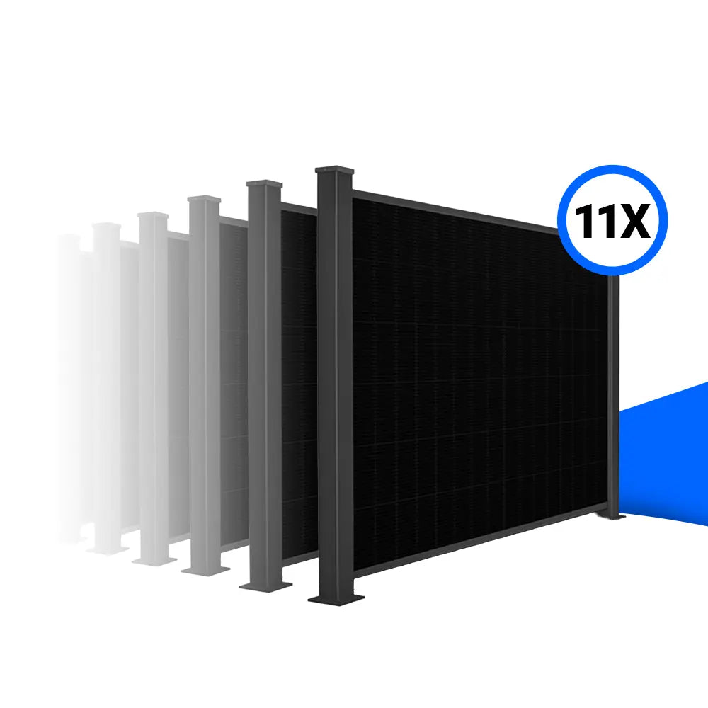 Solarzaun-Montageset für 11 Module Quermontage Mauerwerksaufsatz