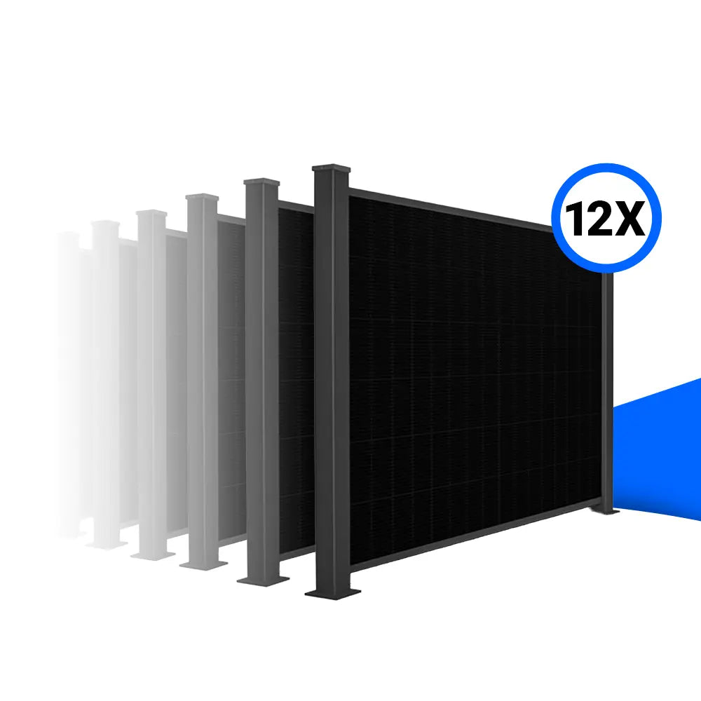 Solarzaun-Montageset für 12 Module Quermontage Mauerwerksaufsatz