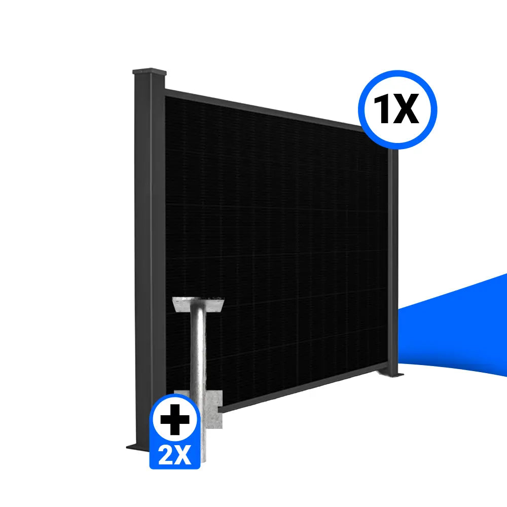 Solarzaun-Montageset für 1 Modul Quermontage Erdanker zum Einbetonieren