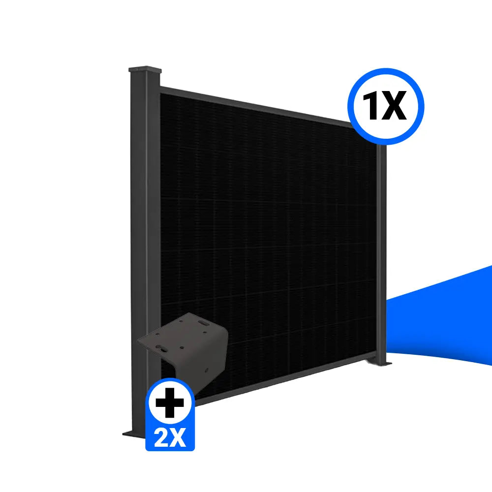 Solarzaun-Montageset für 1 Modul Quermontage L-Stein Fussplatte