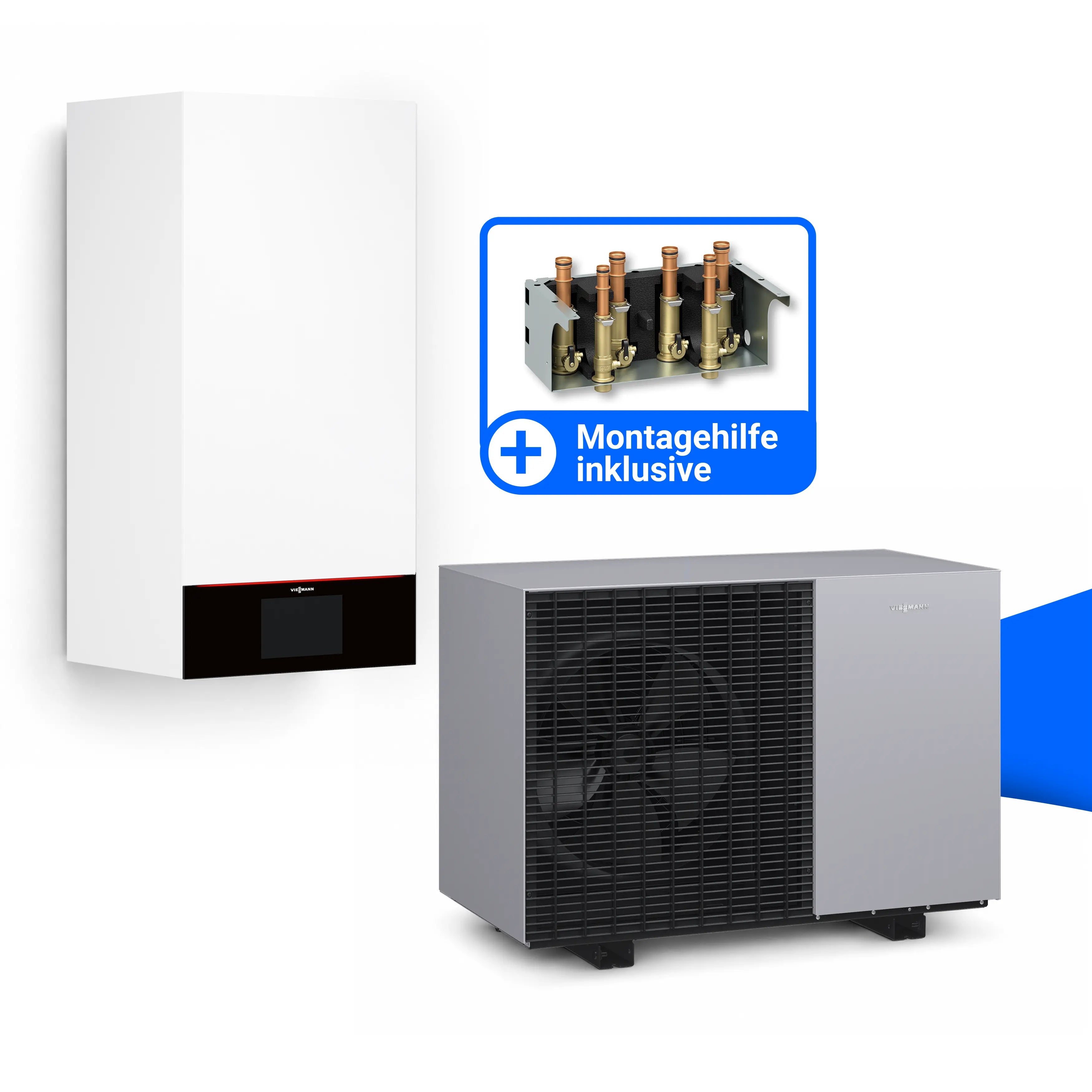 Die Viessmann Vitocal 150-A Modular A08 230V V101 ist eine leistungsstarke Luft/Wasser-Wärmepumpe in Monoblock-Ausführung für energieeffizientes Heizen, Kühlen und die Trinkwassererwärmung.