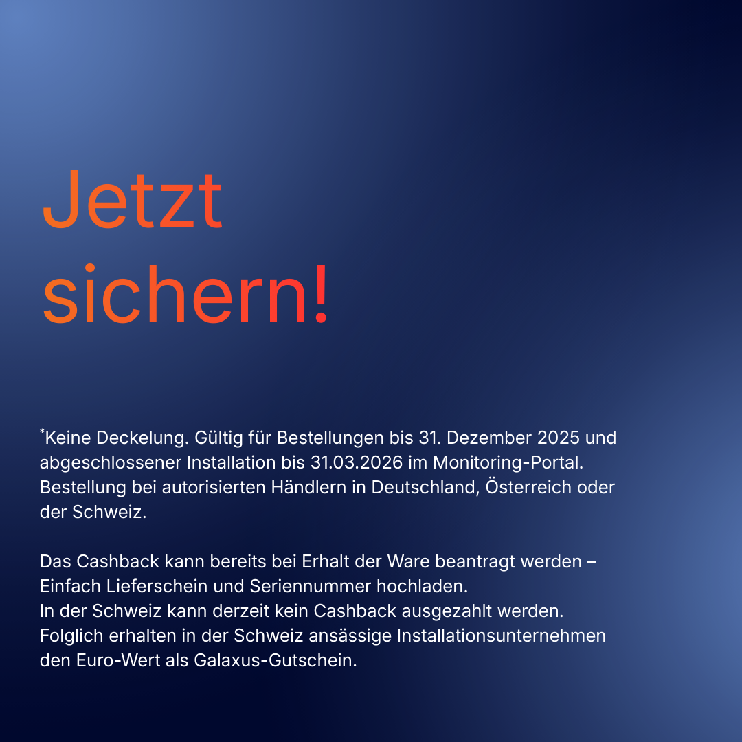 SolarEdge Cashback-Aktion für Speichererweiterung, gültig bis 31.12.2025, 300 € pro Modul, Teilnahme über Monitoring-Portal in Deutschland und Österreich.
