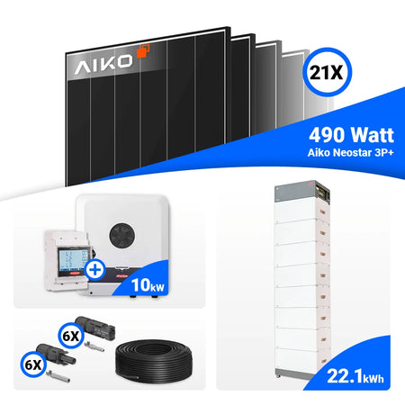 10 kWp Photovoltaik Komplettsystem – AIKO 490W Panels und Fronius Speicheroption