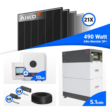 Photovoltaik Set 10 kWp – AIKO 490W Module und Fronius SYMO GEN24 Hybridwechselrichter