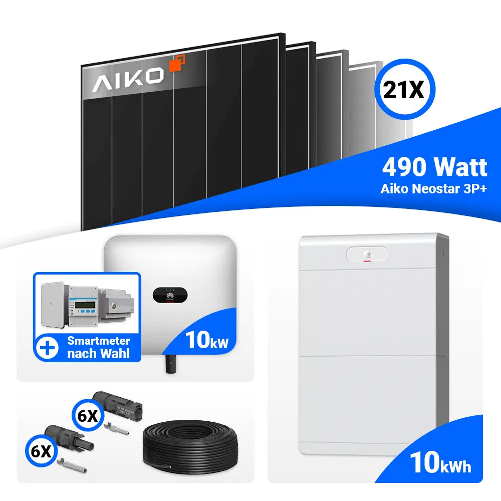 PV Komplettanlage 10 kWp AIKO Black Frame Module Huawei