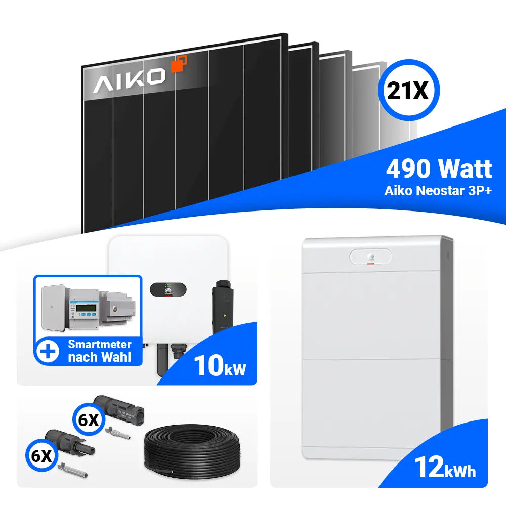 Solaranlage Set 10 kWp mit 21 AIKO Modulen und Huawei MAP0