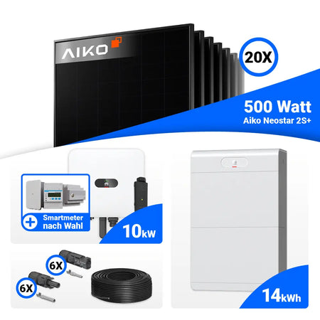 10 kWp PV Set Full Black AIKO 500W Huawei Wechselrichter