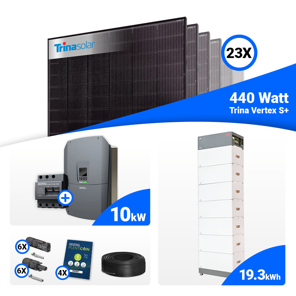 PV Komplettset 10 kWp mit Trina 440W Full Black bifazial und Kostal Plenticore G3 M Hybrid, ideal für Eigenverbrauch