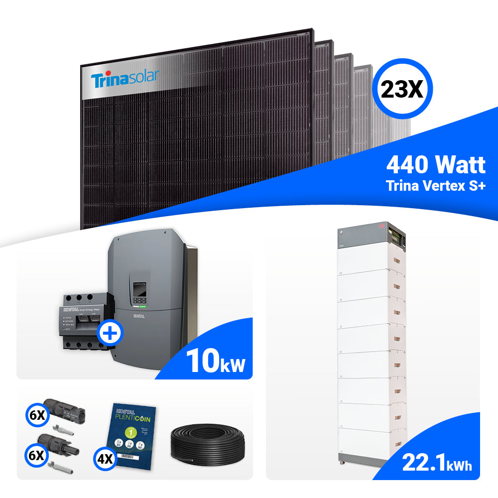 10 kWp Solaranlage Komplettset: Trina 440W Full Black bifazial Module und Kostal Plenticore G3 M, batteriebereit