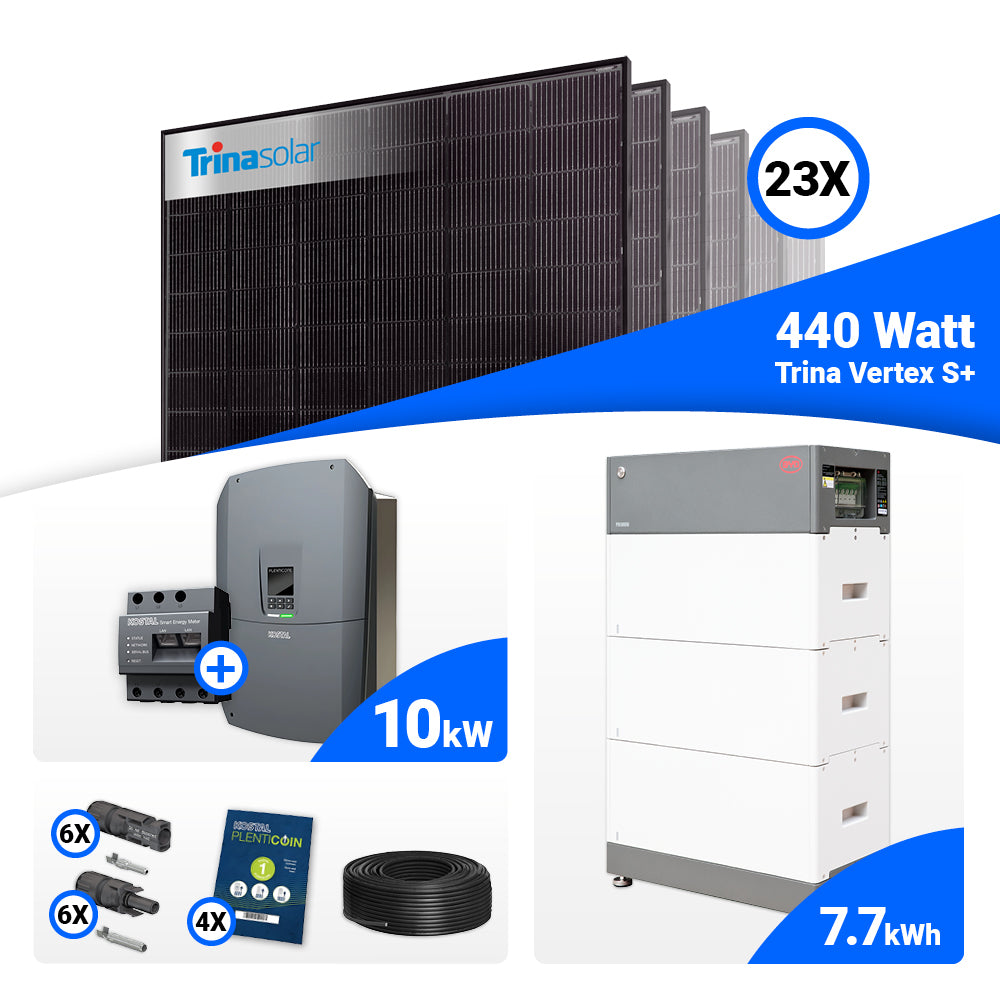 Solaranlage Komplettset 10 kWp mit Trina 440W Full Black bifazial Modulen und Kostal Wechselrichter, erweiterbar um Speicher