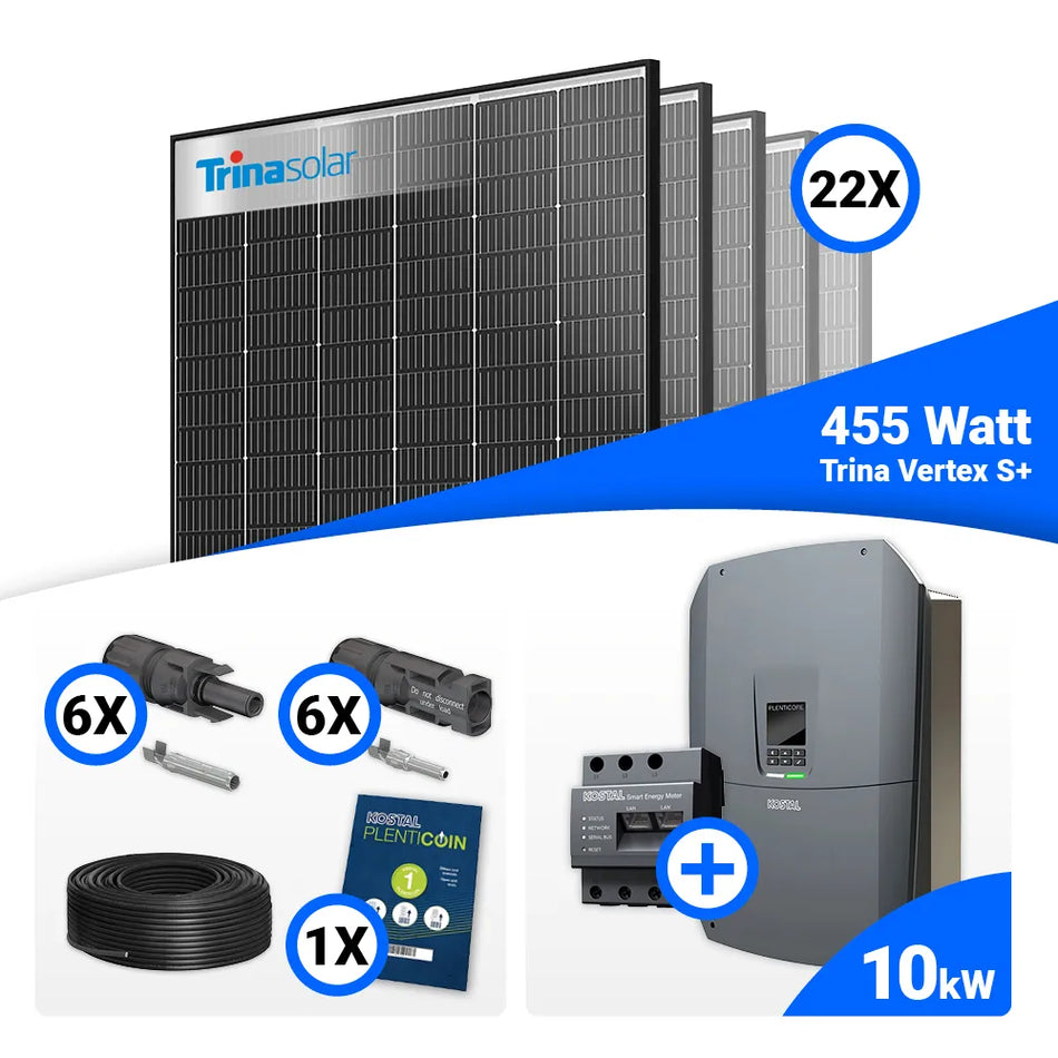 PV Komplettset 10 kWp – 22x Trina 455W Black Frame & Kostal G3 M Plenticore mit Speicheroption