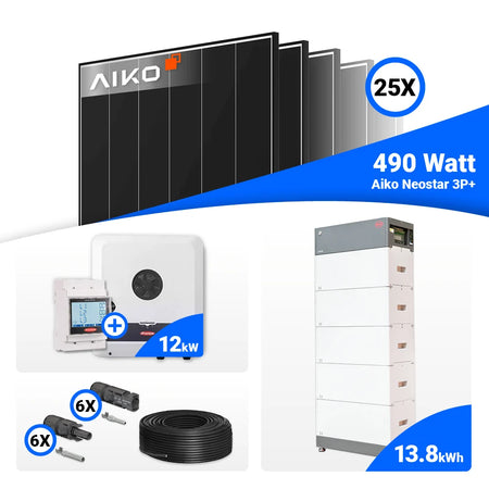 PV Anlage 12 kWp – AIKO Neostar 490W Panels und Fronius Speicherfähige Hybridtechnologie