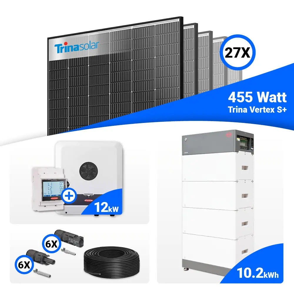 Solaranlage Komplettset 12 kWp mit Trina 455W Black Frame Modulen und Fronius SYMO-GEN24-12.0-PLUS-SC
