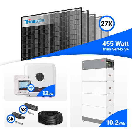 Solaranlage Komplettset 12 kWp mit Trina 455W Black Frame Modulen und Fronius SYMO-GEN24-12.0-PLUS-SC