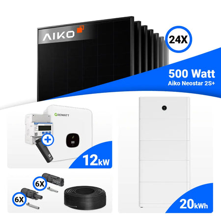 Photovoltaik Komplettset 12 kWp AIKO 500W Full Black Module
