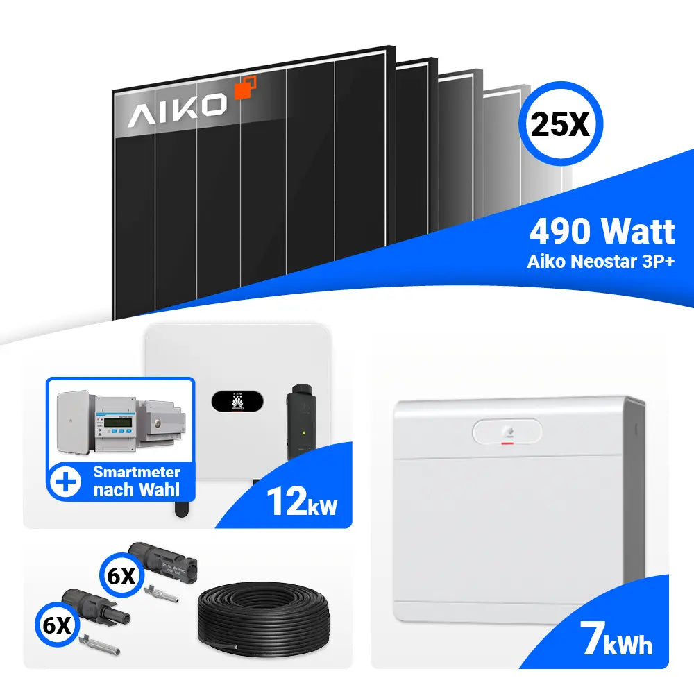 12 kWp Solarsystem mit Huawei SUN2000-12K-MB0 und Speicheroption
