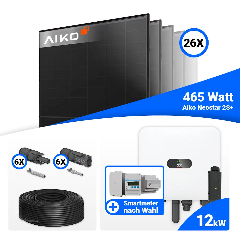 PV Komplettset 12 kWp mit AIKO 465W Modulen und Huawei MAP0