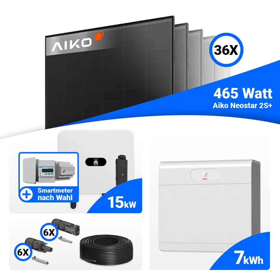 15 kWp Solarsystem mit Huawei SUN2000-15K-MB0 und Speicheroption