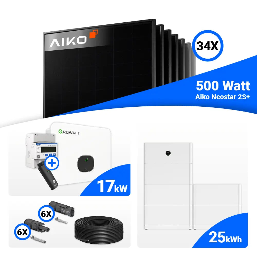 17 kWp Solarsystem mit Growatt MID17KTL3-XH und Speicheroption