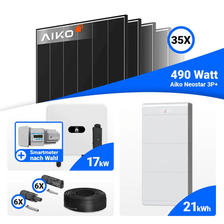 17 kWp PV Anlage AIKO 490W Module Huawei SUN2000