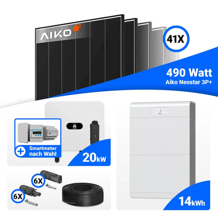 20 kWp PV Set AIKO 490W Black Frame Huawei Wechselrichter