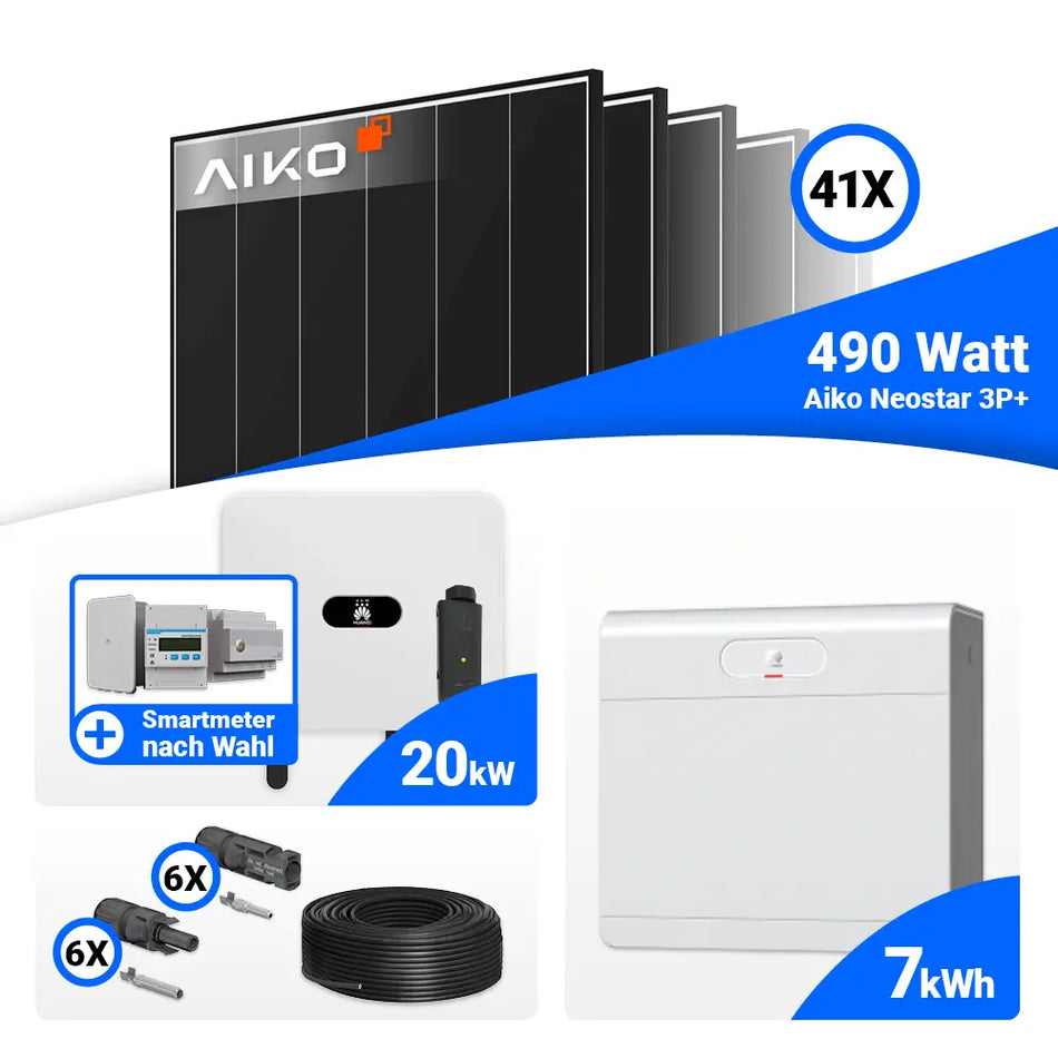 20 kWp Solarsystem mit Huawei SUN2000-20K-MB0 und Speicheroption