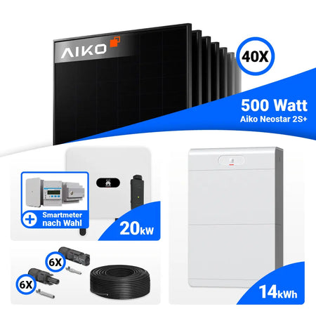 20 kWp PV Set Full Black AIKO 500W Huawei Wechselrichter