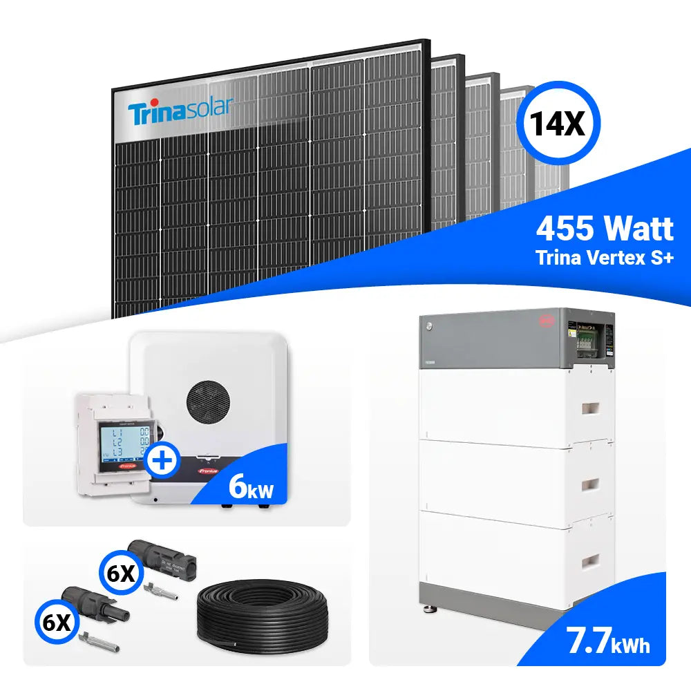 PV Set 6 kWp: 14x Trina Solar 455W Black Frame Module + Fronius SYMO-GEN24 6.0, speicherfähig