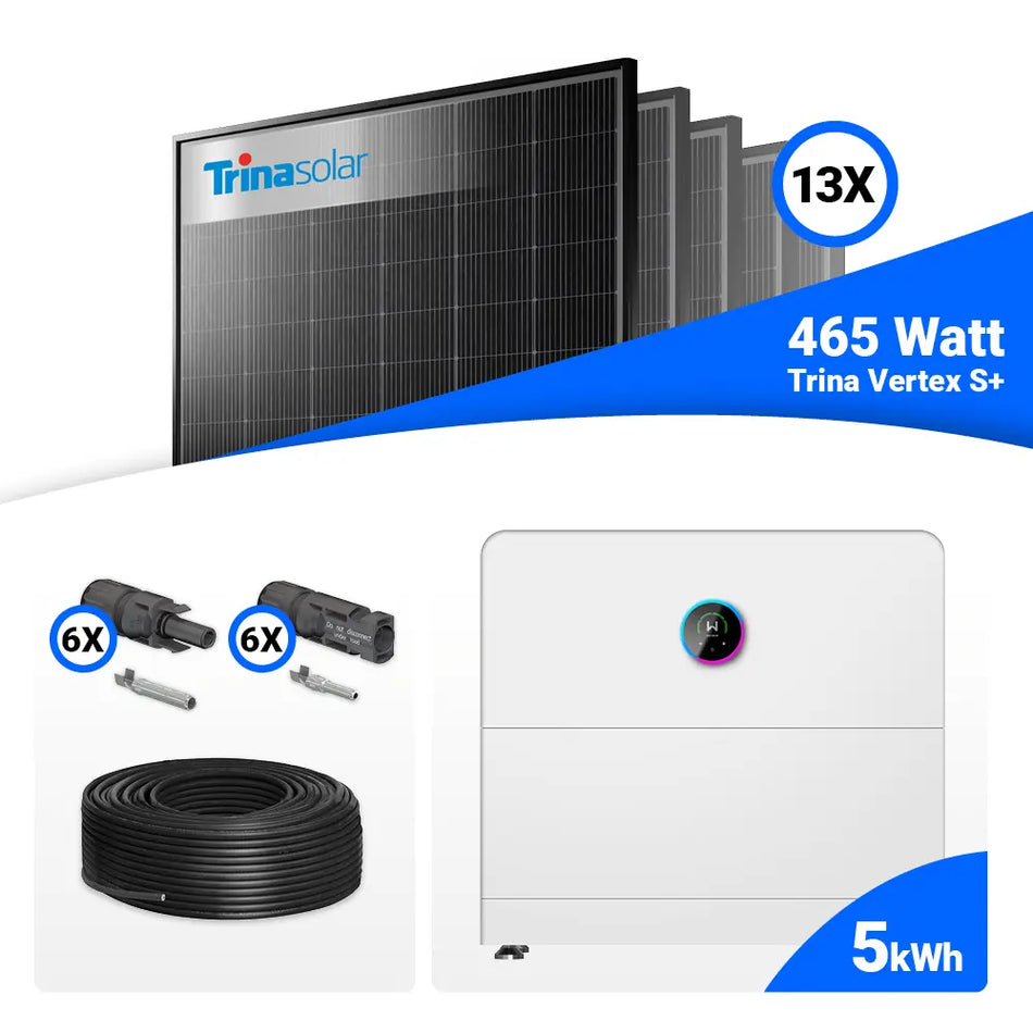 PV Komplettset 6 kWp – 13x Trina 465W Black Frame & GoodWe ESA All in One System
