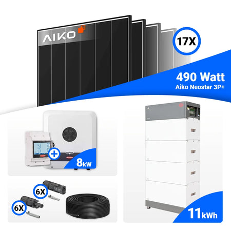 Solar Komplettset 8 kWp inklusive AIKO 490W Modulen und Fronius SYMO-GEN24 8.0