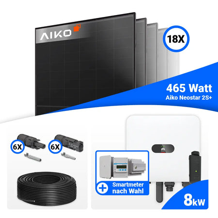 PV Komplettset 8 kWp mit AIKO 465W Modulen und Huawei MAP0
