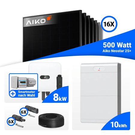 PV Komplettanlage 8 kWp AIKO Full Black Module Huawei MAP0