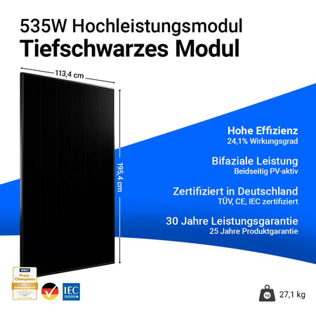Infobild AIKO Solar 535W Glas-Glas Full Black Modul AIKO-A535-MCE60Db Neostar 3S+60 (Staffelpreis)
Hohe Effizienz 
BIfiazale Leistung
Zertifiziert in Deutschland
30 Jahre Leistungsgarantie