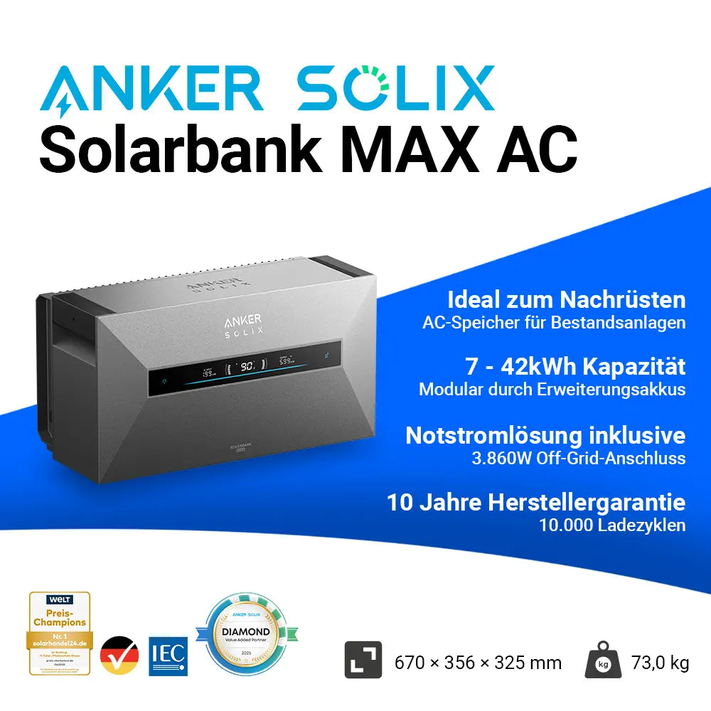 Solarbank Anker SOLIX Solarbank Max AC-Speicher für PV-Anlagen