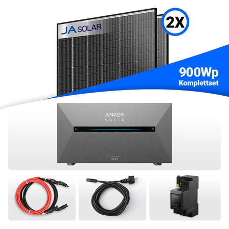 800W Balkonkraftwerk mit Anker Speicher Komplettset