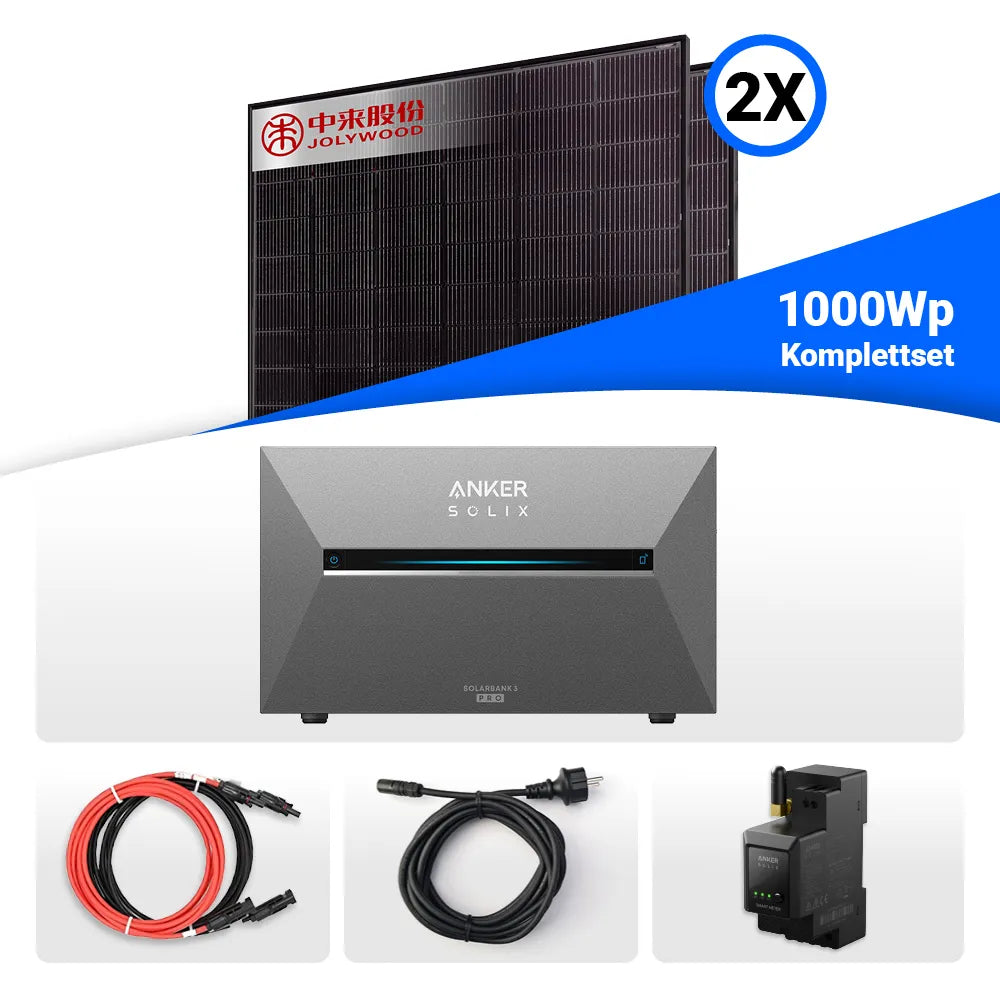 Balkonkraftwerk 800/1000W – 2x Jolywood 500W & Anker Solix Speicher ...