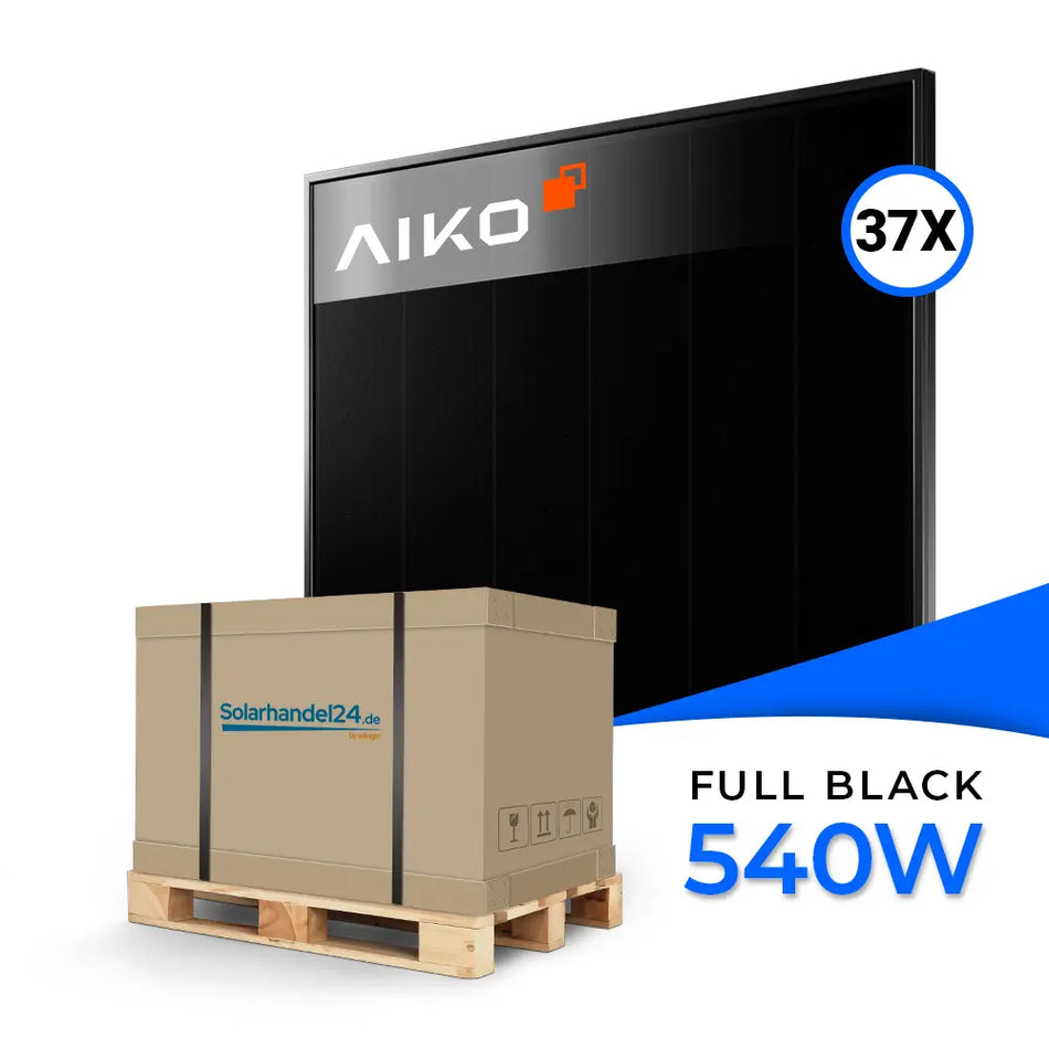 Produktbild AIKO Solar 540W Glas-Glas Full Black Modul AIKO-A540-MCE60Db Neostar 3S+60 - Palettenpreis (37 Stk.)
