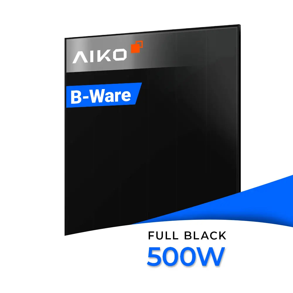 AIKO Solar Neostar 2S+ (A500-MAH60Db) - ein N-Typ ABC Doppelglas-Solarmodul mit 500 WP Leistung in hochwertiger Full-Black-Optik.