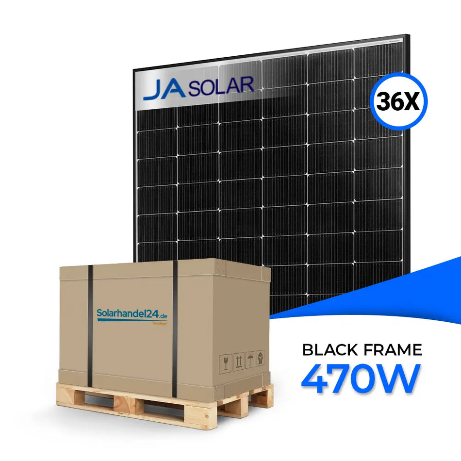 Produktbild - Ja Solar 470W Black Frame JAM54D40 LR - Palettenpreis