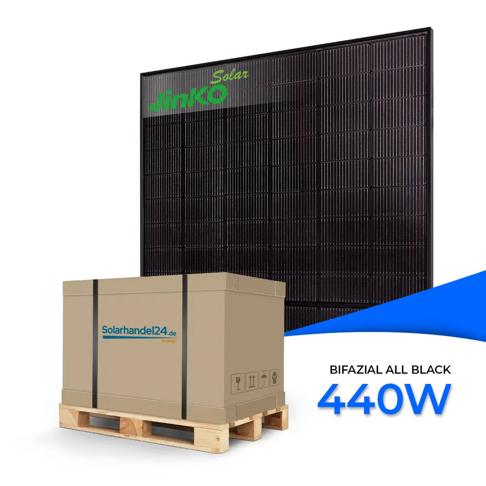 Jinko Solar 440W Bifazial Glas-Glas Full Black JKM440-54HL4R-BDB - Palette