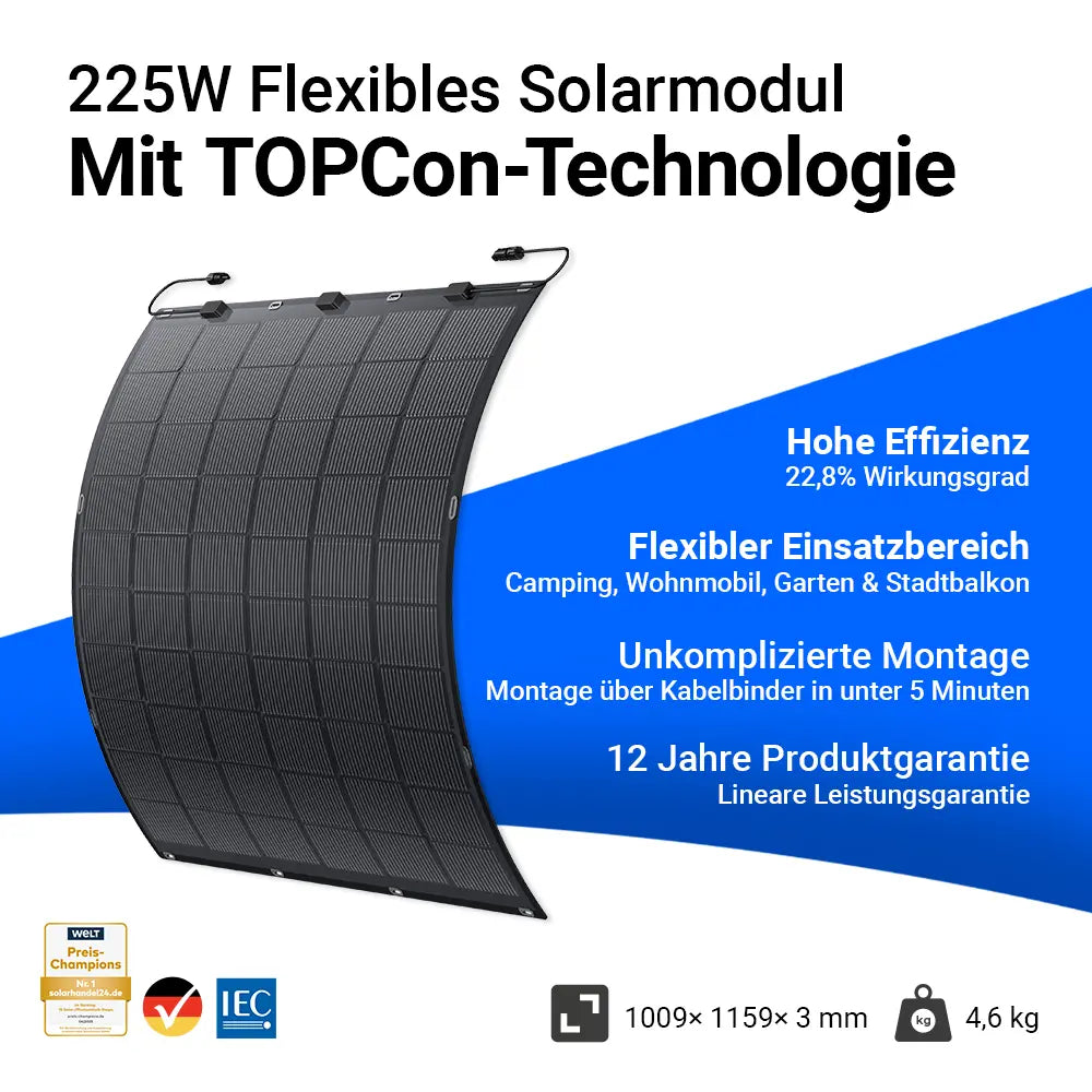 Flexibles Solarmodul 225W