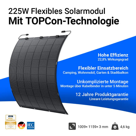 Flexibles Solarmodul 225W