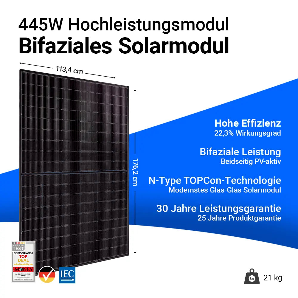 Trina 445W Solarmodul bifazial 