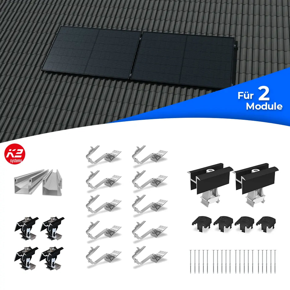 K2 Systems Quermontage Schrägdach Montageset für 2 Module