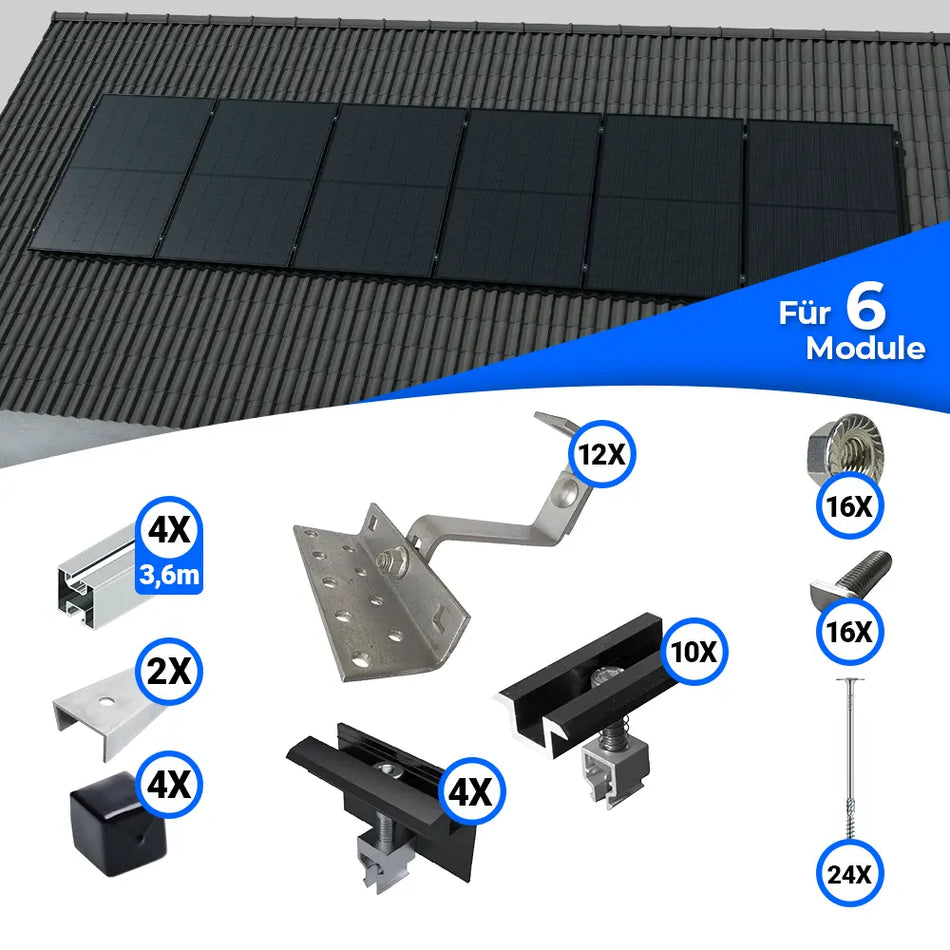 Montageset Standard für 6 Module